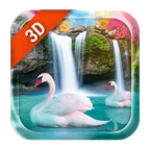 live wallpaper waterfall& swan android application logo